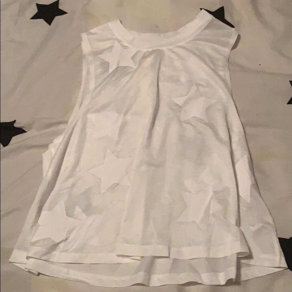 white muscle tank with stars